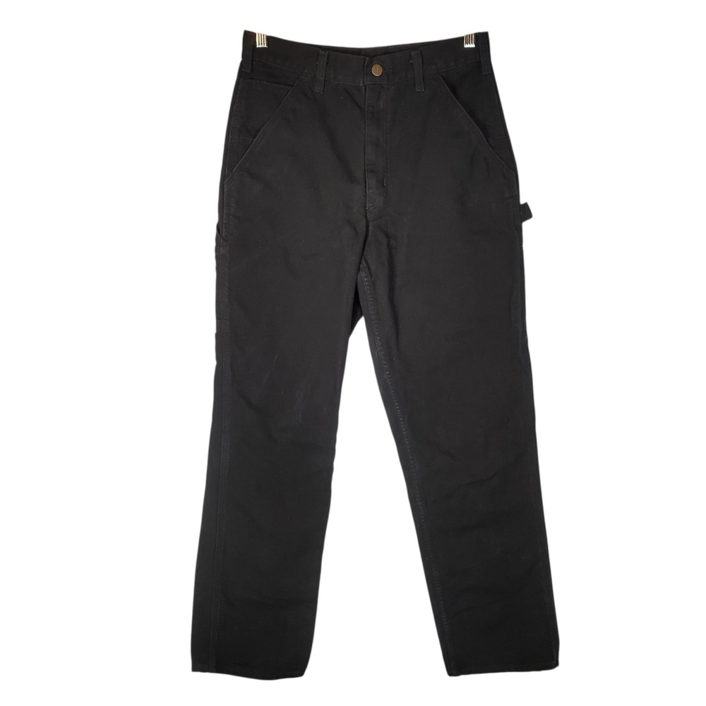Carhartt Carpenter Pants 30x34 Black Canvas Loose Straight Washed Duck Dungaree
